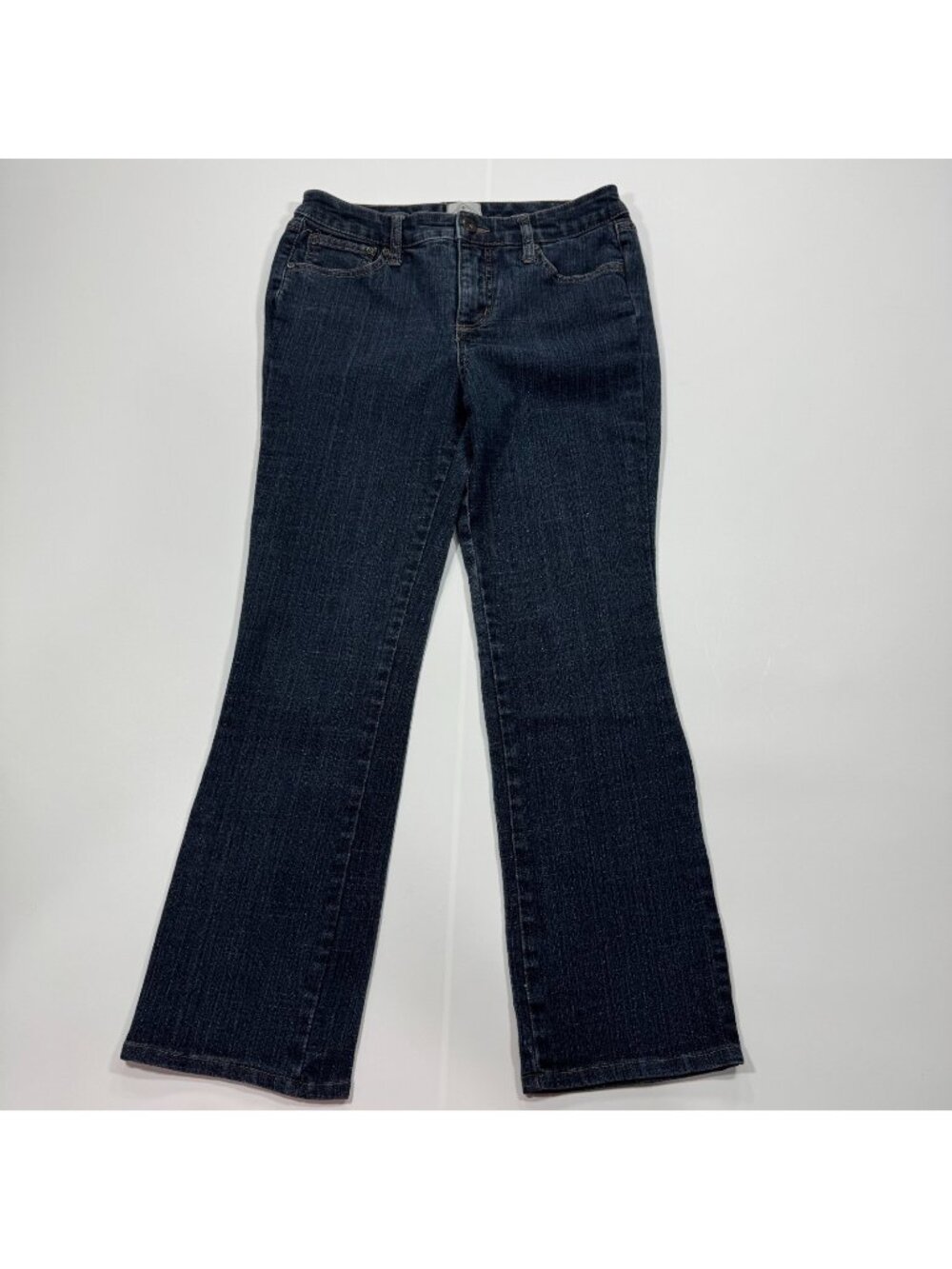 St. John's Bay Jeans Women's 6P Blue Cotton Chambray Bootcut Workwear Stretch